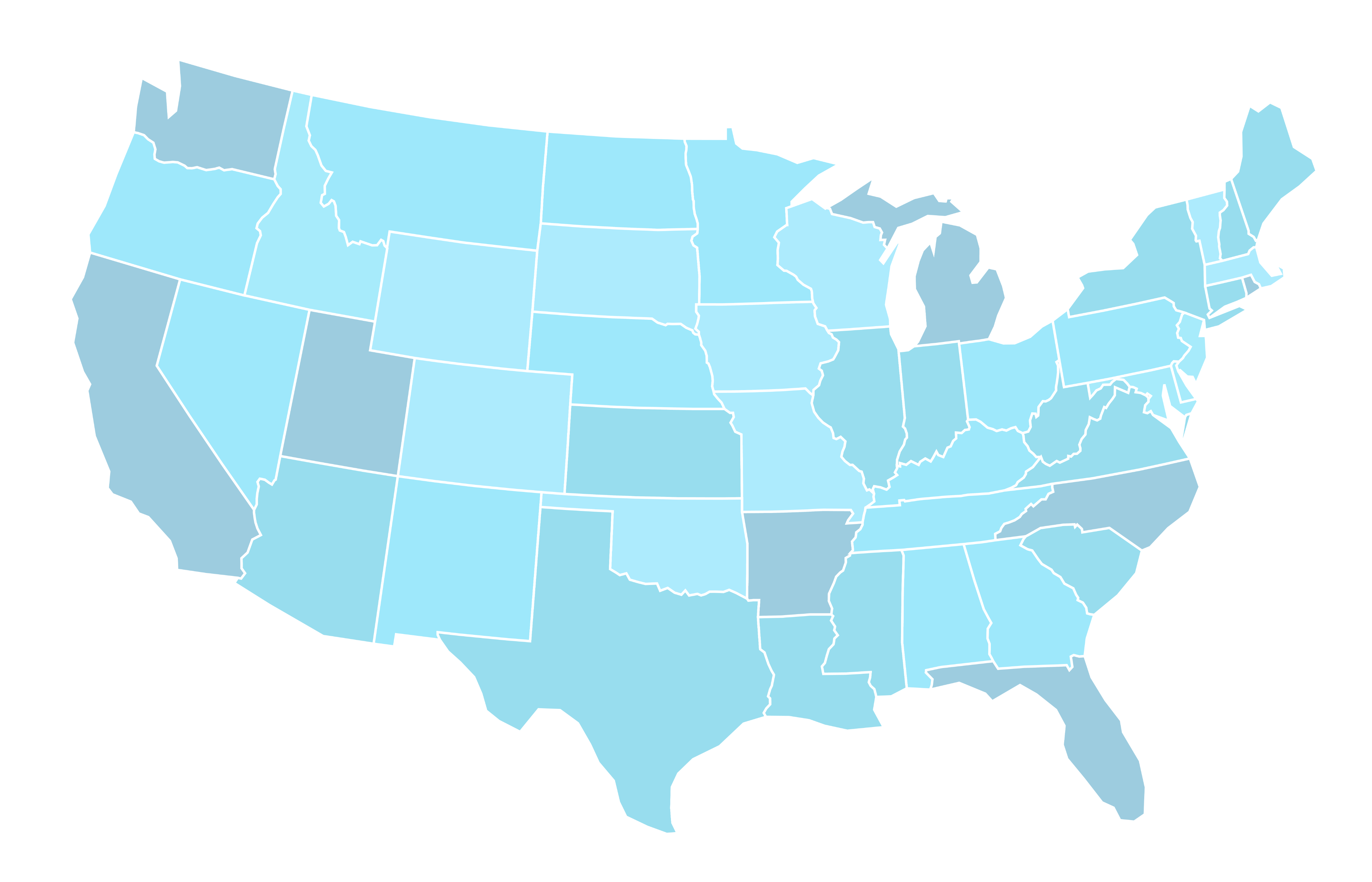 Map of the United States showing MSPI partner locations